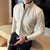 Mens Layered Look Sweater Shirt Mock Neck Brown Slim Fit Top