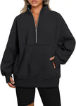 Casual Sweatshirts Half Zip Women Pullover