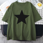 Five-Pointed Star Print Tee Top Tee Shirts Oversized