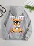 Women's Bear Print Fleece Hoodie