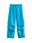Willshela Women Fashion Parachute Cargo Pants Jogging High Elastic Waist