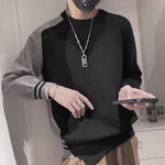 Men's Asymmetrical Knit Sweater Loose Korean Pullover