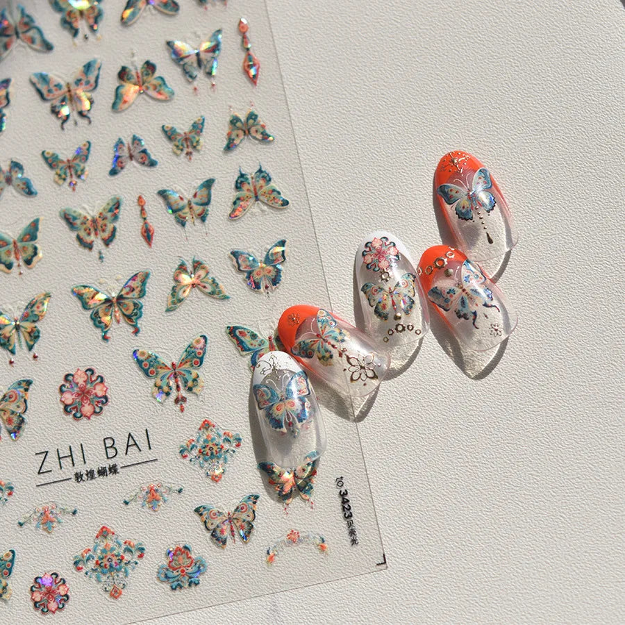 Bronzing Gilded Butterfly Nail Art