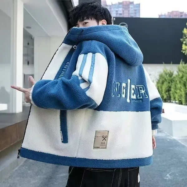 Mens Sherpa Jacket Standing Collar Fleece Lined Fall Winter Coat