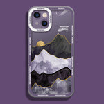 Mountain Mural Scenery Soft Silicone Case for iPhone