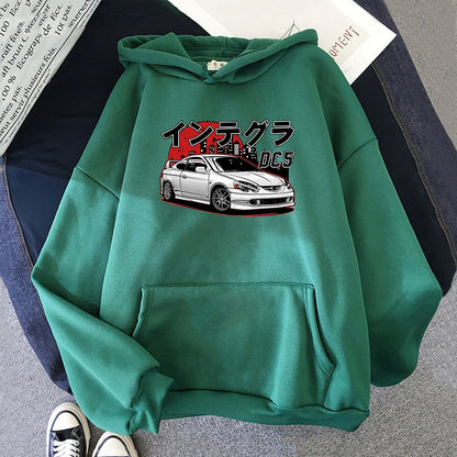 Men Hoodies Harajuku Initial D Cartoon Pullovers