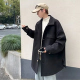 Men's Trendy Solid Windbreaker Vintage Casual Overcoat