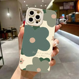 Solid Color Flowers Phone Case For iPhone