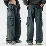 Baggy Pants Men Jeans Denim Trousers Wide Pants Tide Loose Fit Hip Hop