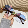 Rimless Steampunk UV400 Metal Sunglasses