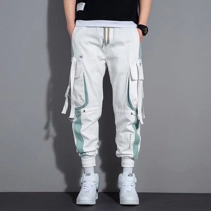 Jogger-Cargohose für Herren, lässig, Hip-Hop, Farbe, Jogginghose, Streetwear