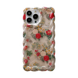 lovely floral print transparent shockproof case for iphone silicone cover
