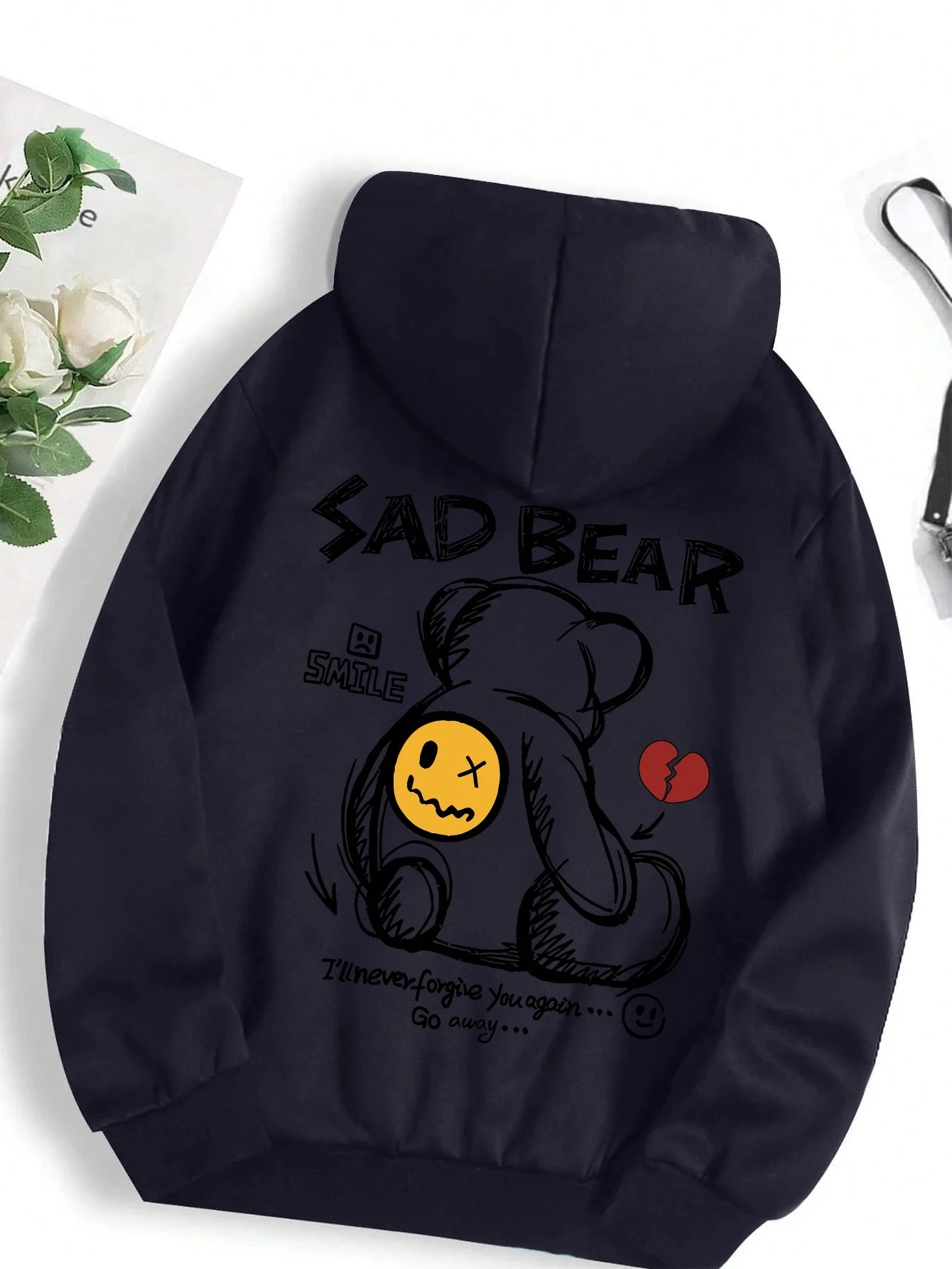 Funny Bear Cartoon Hoodie Women Fleece Casual Top