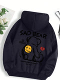 Funny Bear Cartoon Hoodie Women Fleece Casual Top