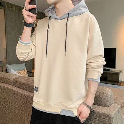 Urbanistic Streetwear Hoodie Male Solid Color Pullover