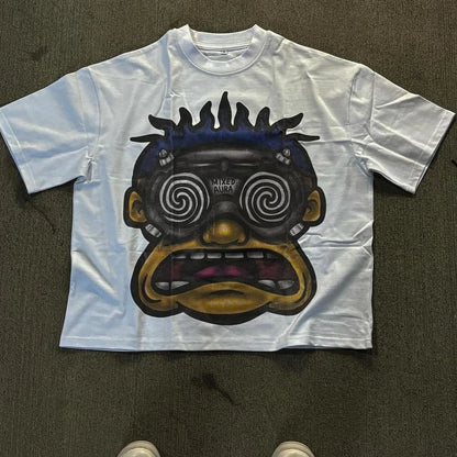 Amerikanisches Y2K Anime Print T-Shirt Männer Hip Hop