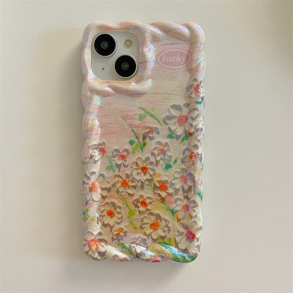 lovely floral print transparent shockproof case for iphone silicone cover