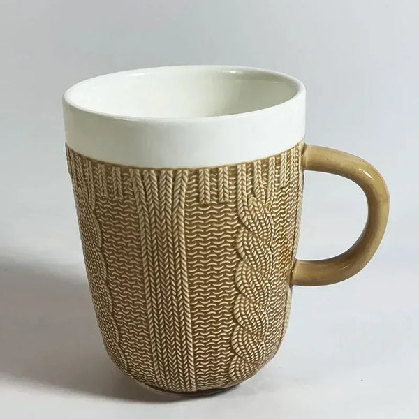 Ceramic Wool Woven Water Cup Colorful Wool Coffee Milk Tea Mugs