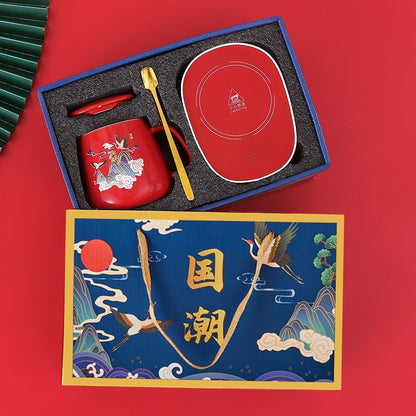 Ceramics Mugs With Lid Coffee Cup Usb Coaster Warmer Pad Constant