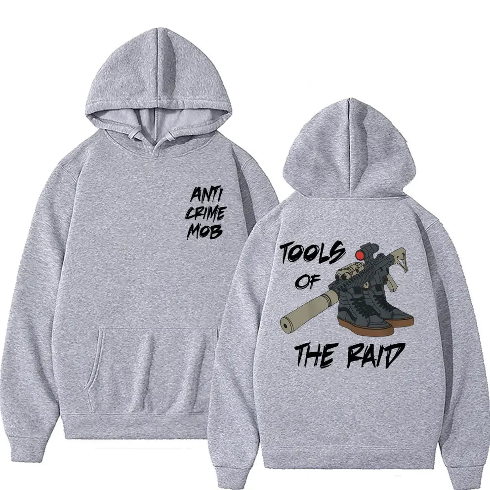 Anti Crime Mob Tools of The Raid Graphic Hoodie