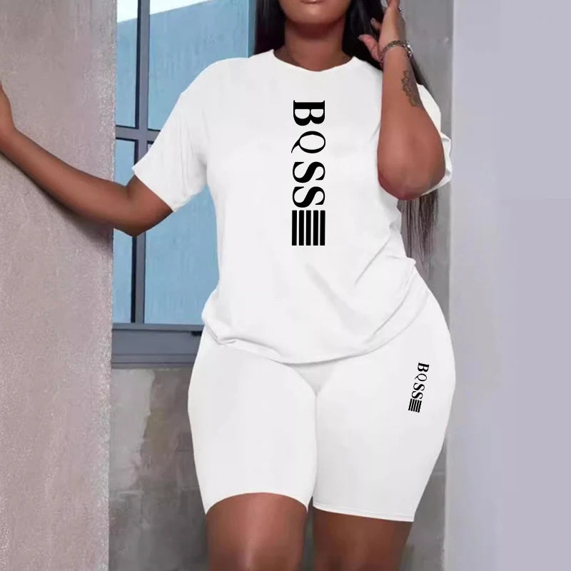 2025 Women's Summer Shorts Set Casual Tracksuit for Yoga and Running