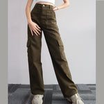 Vintage Straight new style Baggy Pocket Pants Sewing Pattern for Women y2k