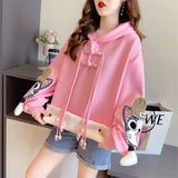 Cute Cat Embroidery Hoodie Loose Sweatshirt For Women Autumnwinter