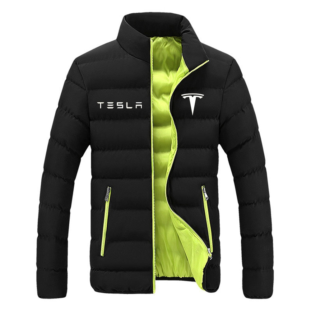 TESLA New Printing Cotton Clothing Winter Snowy Day Warm Jacket  Tops Coat Harajuku Hoodies - xinnzy