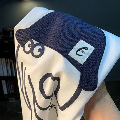 High-End Men’s Summer Embroidered T-shirt Trendy Loose Breathable Top