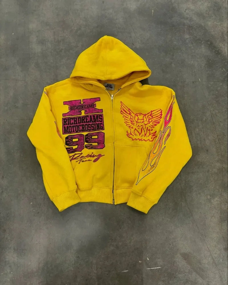 Rich Dreams Green Zip-Up Hoodie