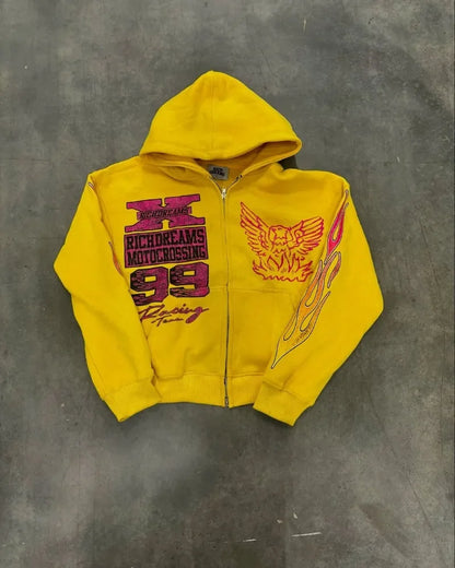 Rich Dreams Green Zip-Up Hoodie