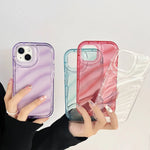 Laser Water Wave Ripple Case For iPhone Fundas Clear Hologram Shockproof Soft Cover