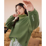 Women Sweatshirt Long Sleeve Half Turtleneck Loose Hoodie Casual Streetwear Pullover - xinnzy