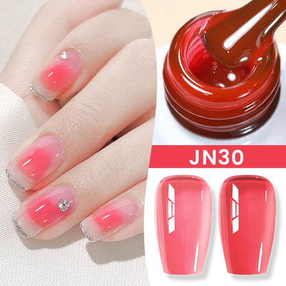 Jelly Nude Gel Nail Polish 10ml Light Pink Peach Translucent Color UV