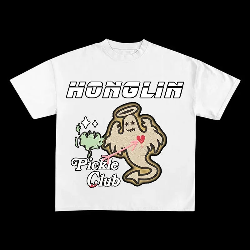 Summer Cotton T-shirt Men Fun Cute Print Comfortable Casual Top