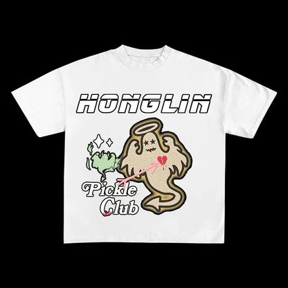 Summer Cotton T-shirt Men Fun Cute Print Comfortable Casual Top