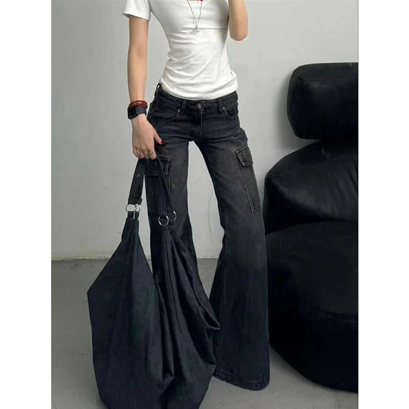 Womens Jeans High Waist Vintage Straight Winter Denim