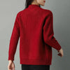 Womens Zip Up Cardigan Mock Neck Chunky Knit Sweater Coat