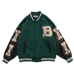 Herren Bomberjacke American Retro Letter Stickerei