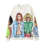 Hoodies Chic Pullovers Female Tops  Beauty Girls Print New Fashion 2024