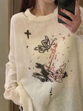 Sweater Harajuku Y2k Aesthetic Pullover Gothic Knitted Fashion Knitwear Japanese
