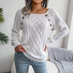 Women Sweater Streetwear Pullovers Knitted Warm Long Sleeves Casual