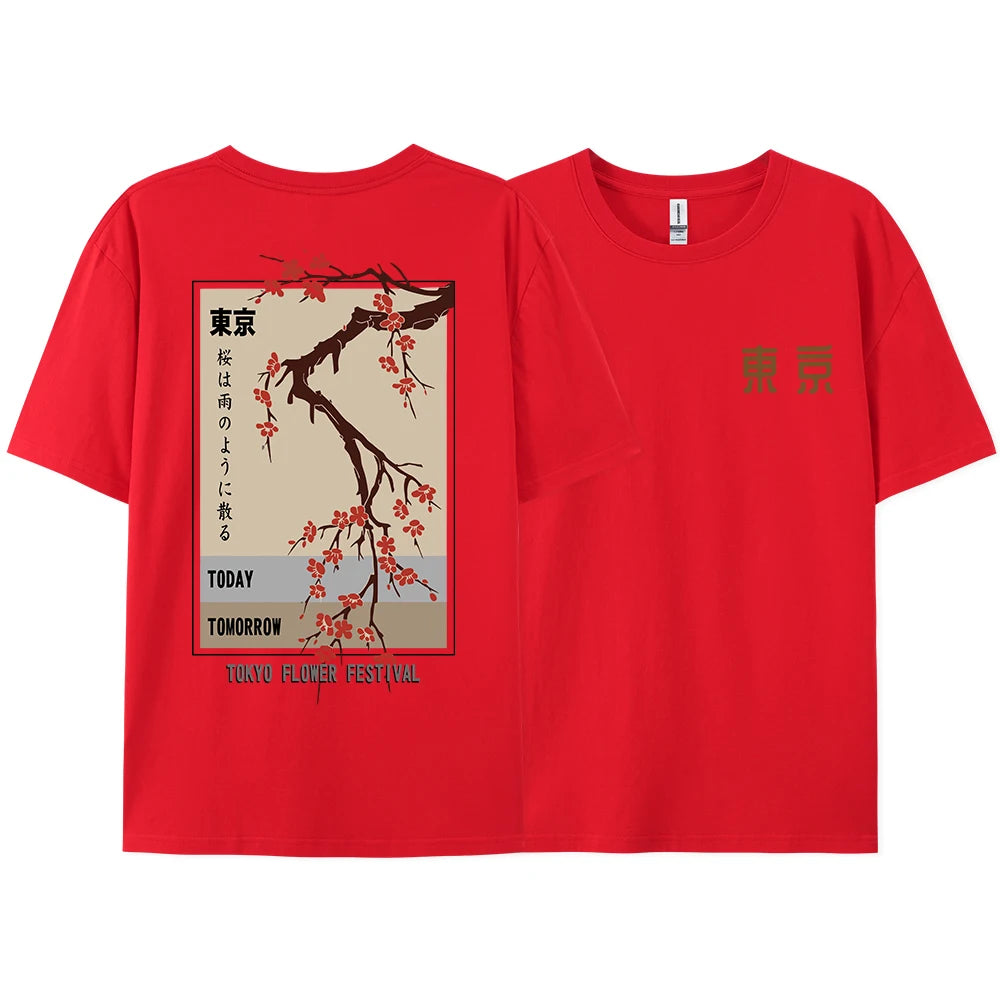Today Tomorrow Tokyo Flower Festival T Shirt Unisex Fashion O-Neck