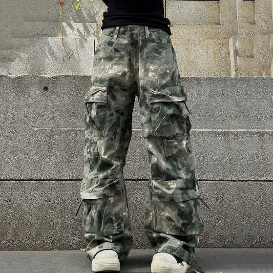 Fisherman Aesthetic Camouflage Men Cargo Pants Trend