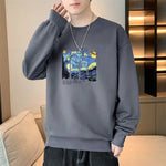 Autumn Starry Night Printed Sweatshirt Loose Fashion Van Gogh Works Hoodies Male
