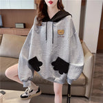 Spring  Autumn Thin Hooded Sweatshirt Women Cartoon