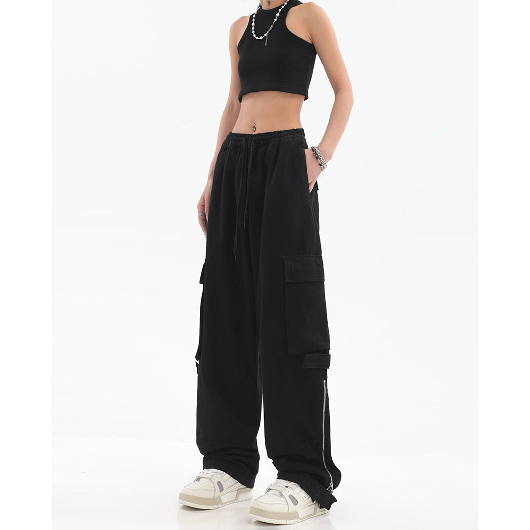 Seitentasche Cargohose Damen Hose Baggy Y2k High