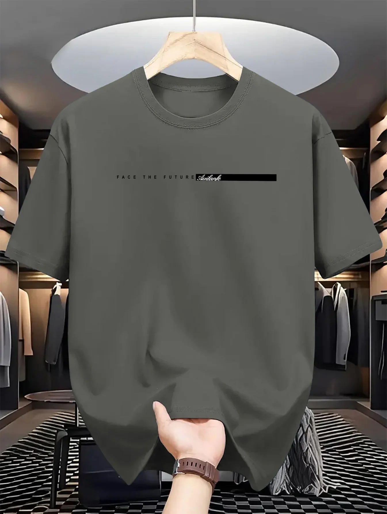 Summer Cotton Casual Loose Letter Print Round Neck Short-sleeved T-shirt