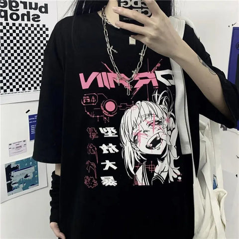 Gothic Harajuku Print Tee for Women