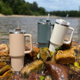 Edelstahl-Thermos-Vakuumbecher mit Griff, Tumbler, Termos-Tasse, Kaffeetasse